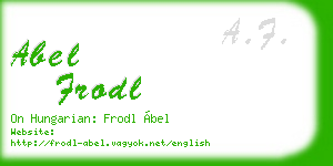 abel frodl business card